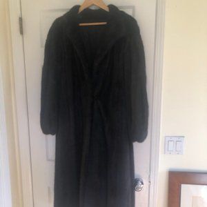 Full length dark ranch mink coat